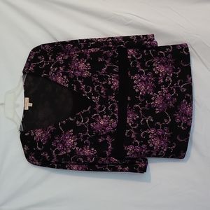 Choices Woman 2X black and purple blouse